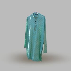 Men's Green Kurta with Gold Accents Size XXL